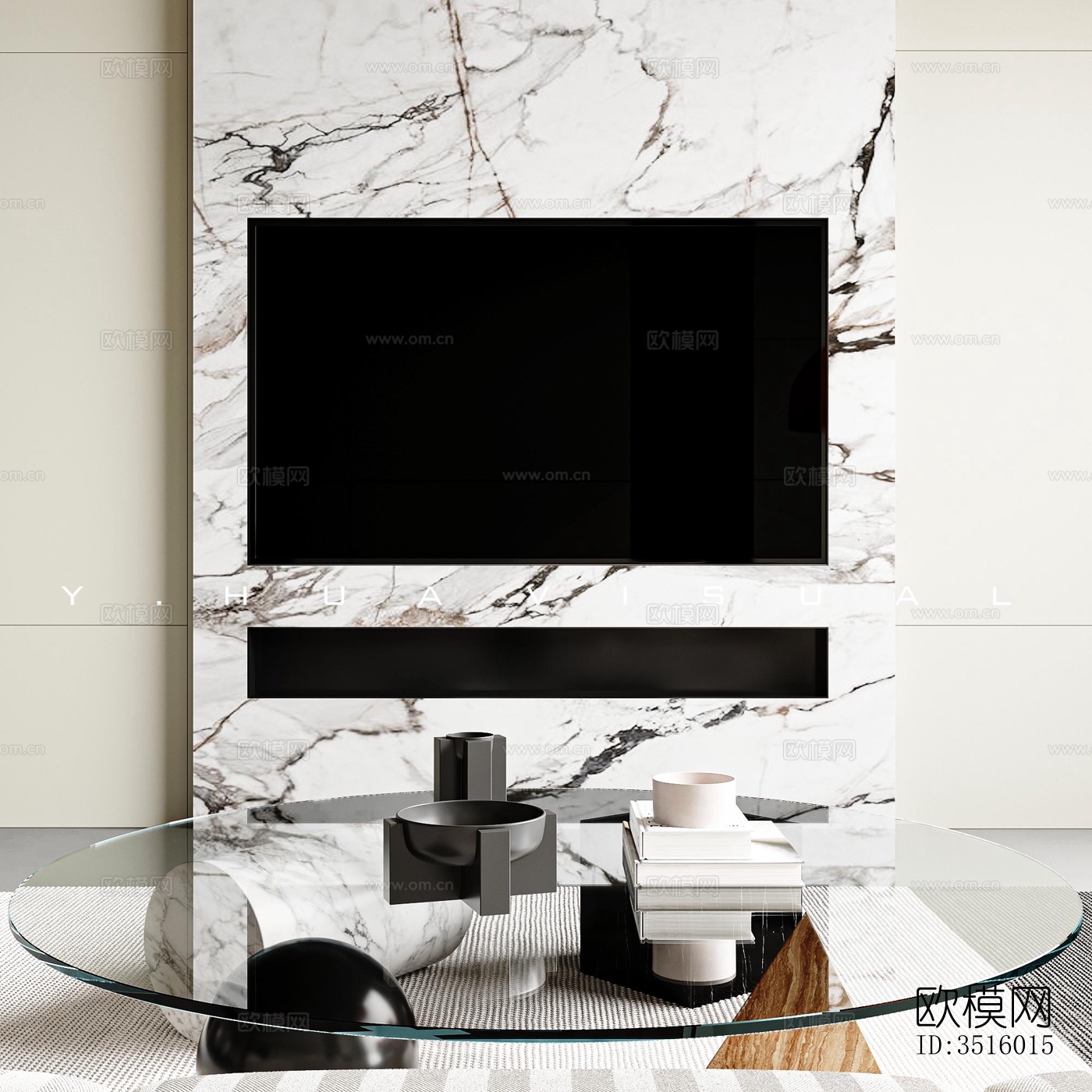 现代平层效果图下载（渲染图8）