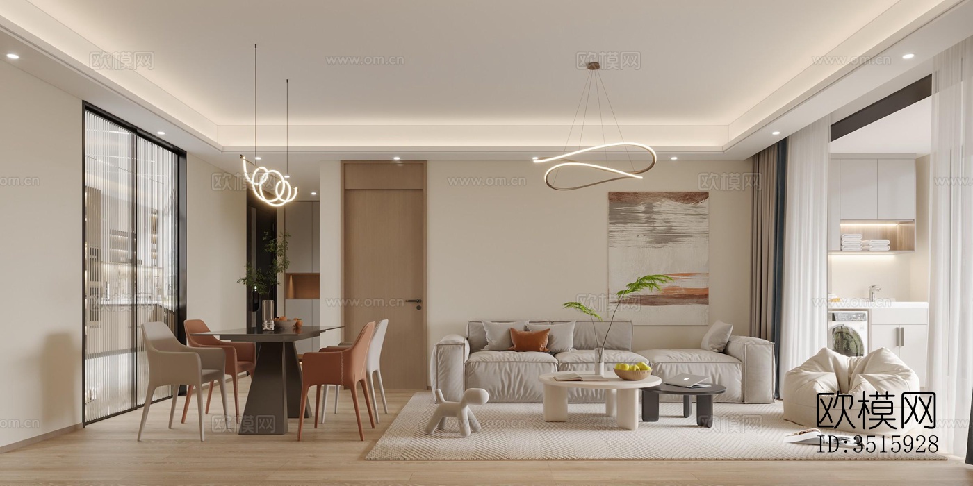 现代平层效果图下载（渲染图4）