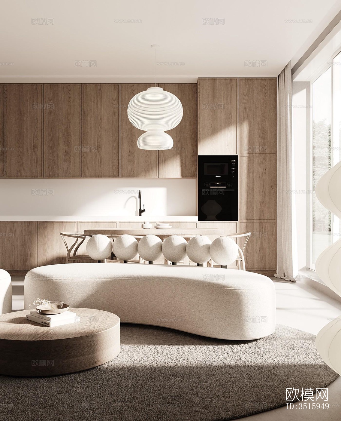 现代平层效果图下载（渲染图9）