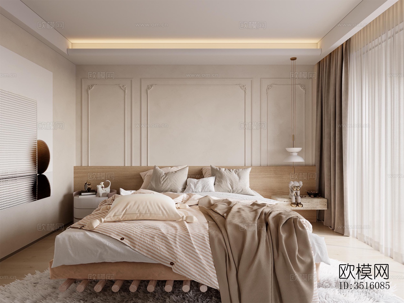 现代平层效果图下载（渲染图4）