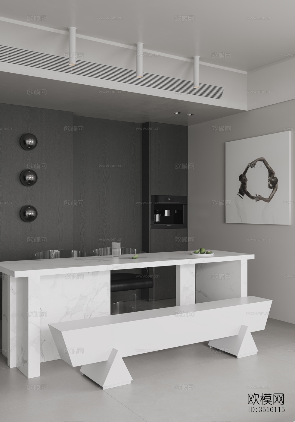 现代平层效果图下载（渲染图9）