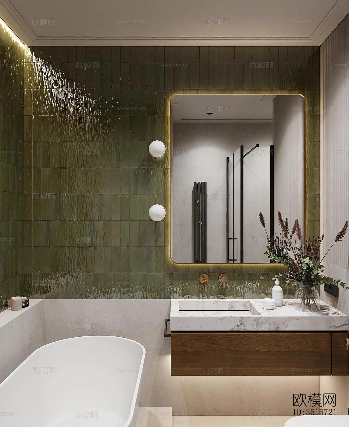 现代平层效果图下载（渲染图3）