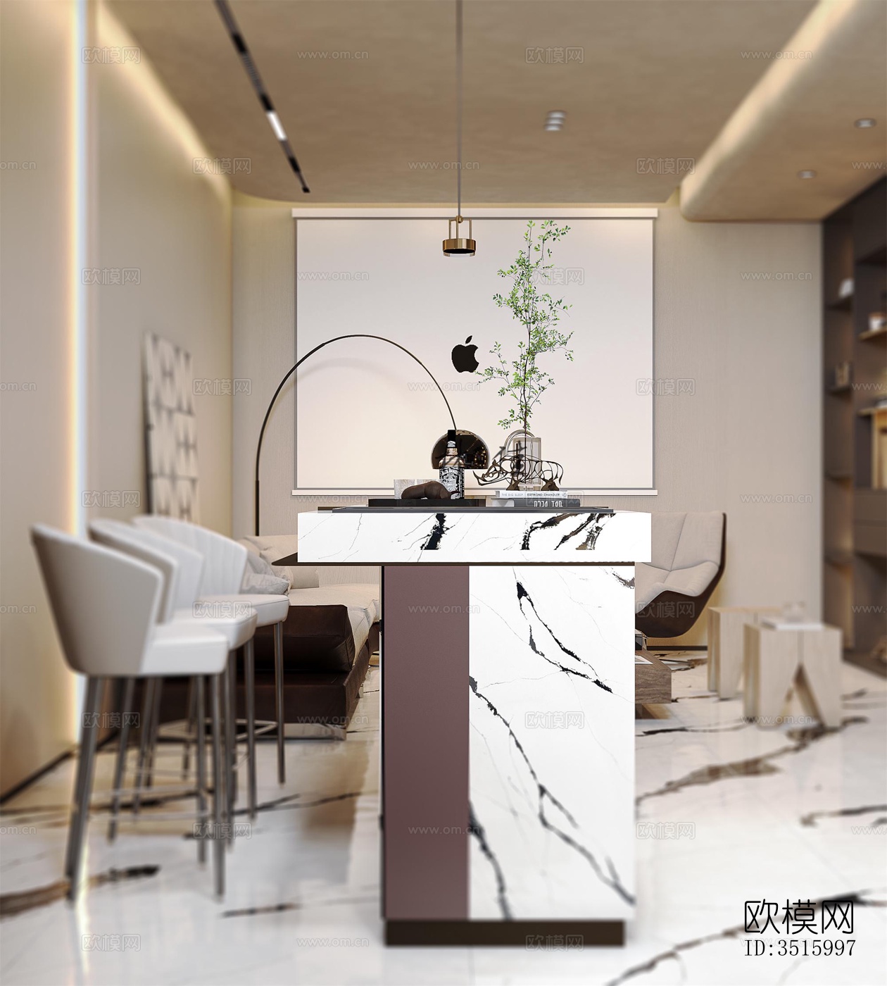 现代平层效果图下载（渲染图13）