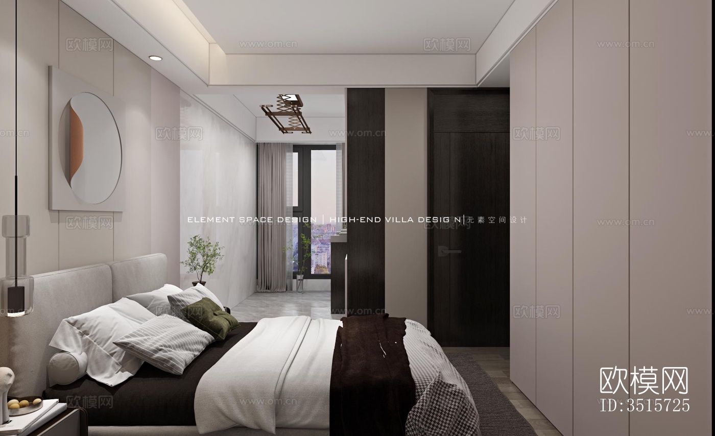 现代平层效果图下载（渲染图6）