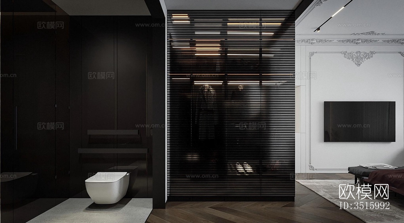 现代平层效果图下载（渲染图2）