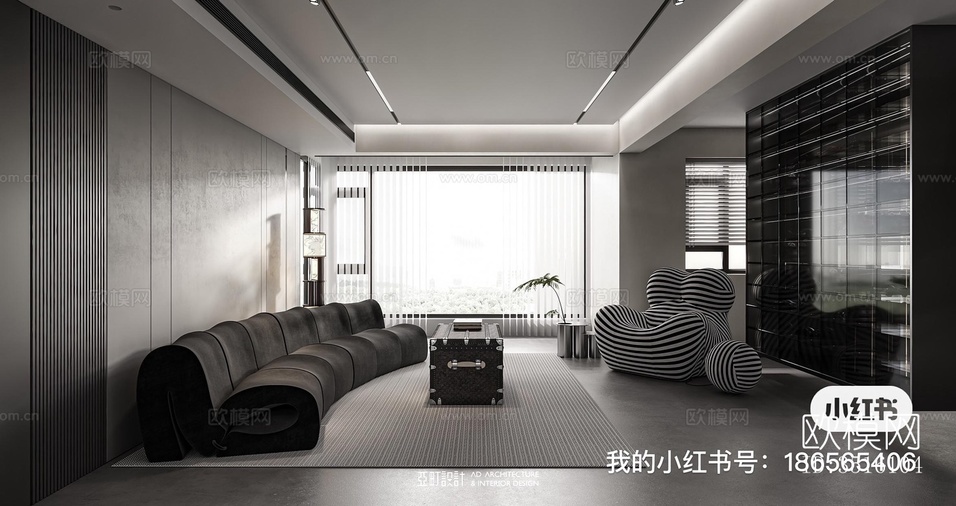 现代平层效果图下载(渲染图12)