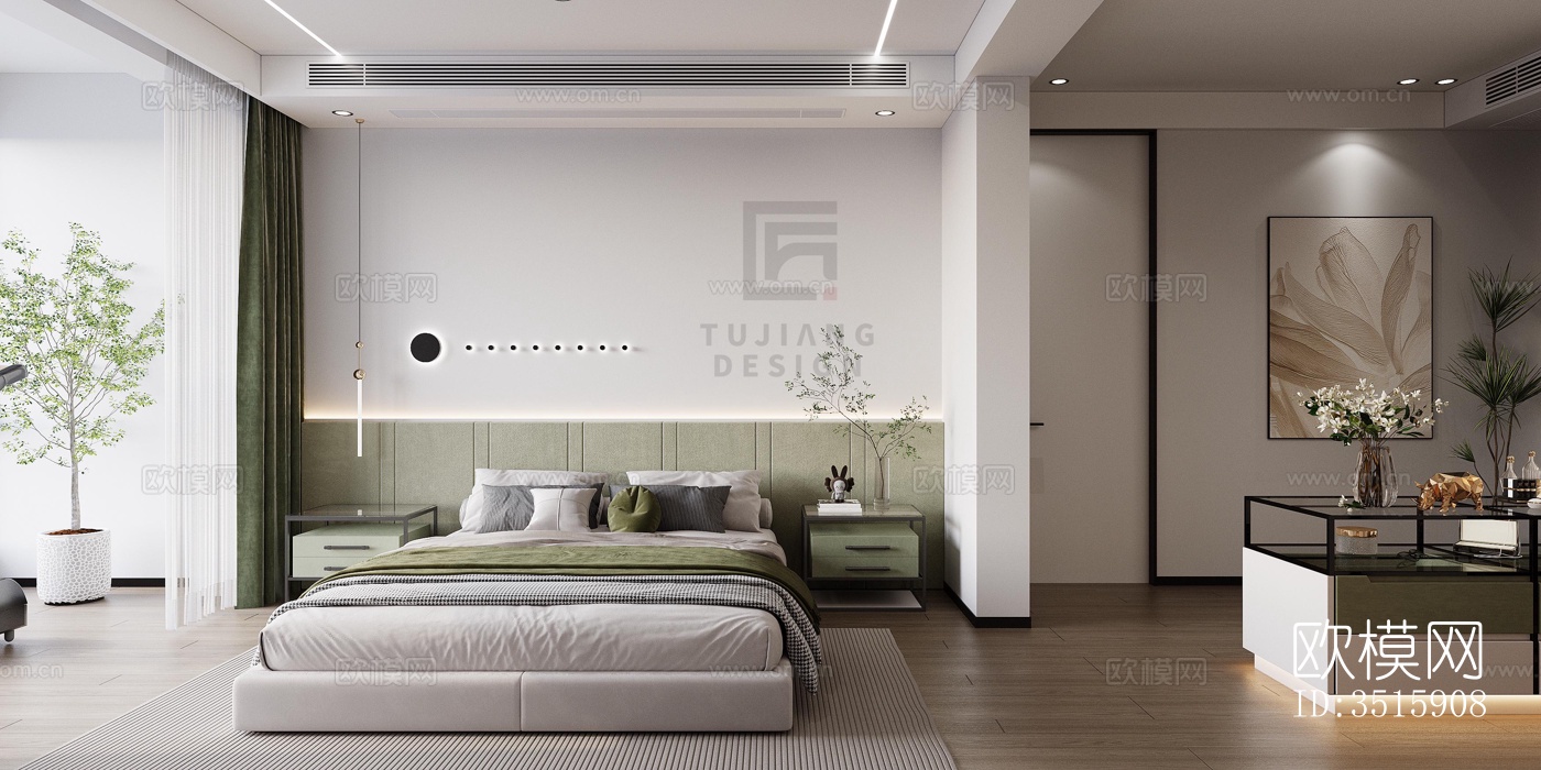 现代平层效果图下载（渲染图6）