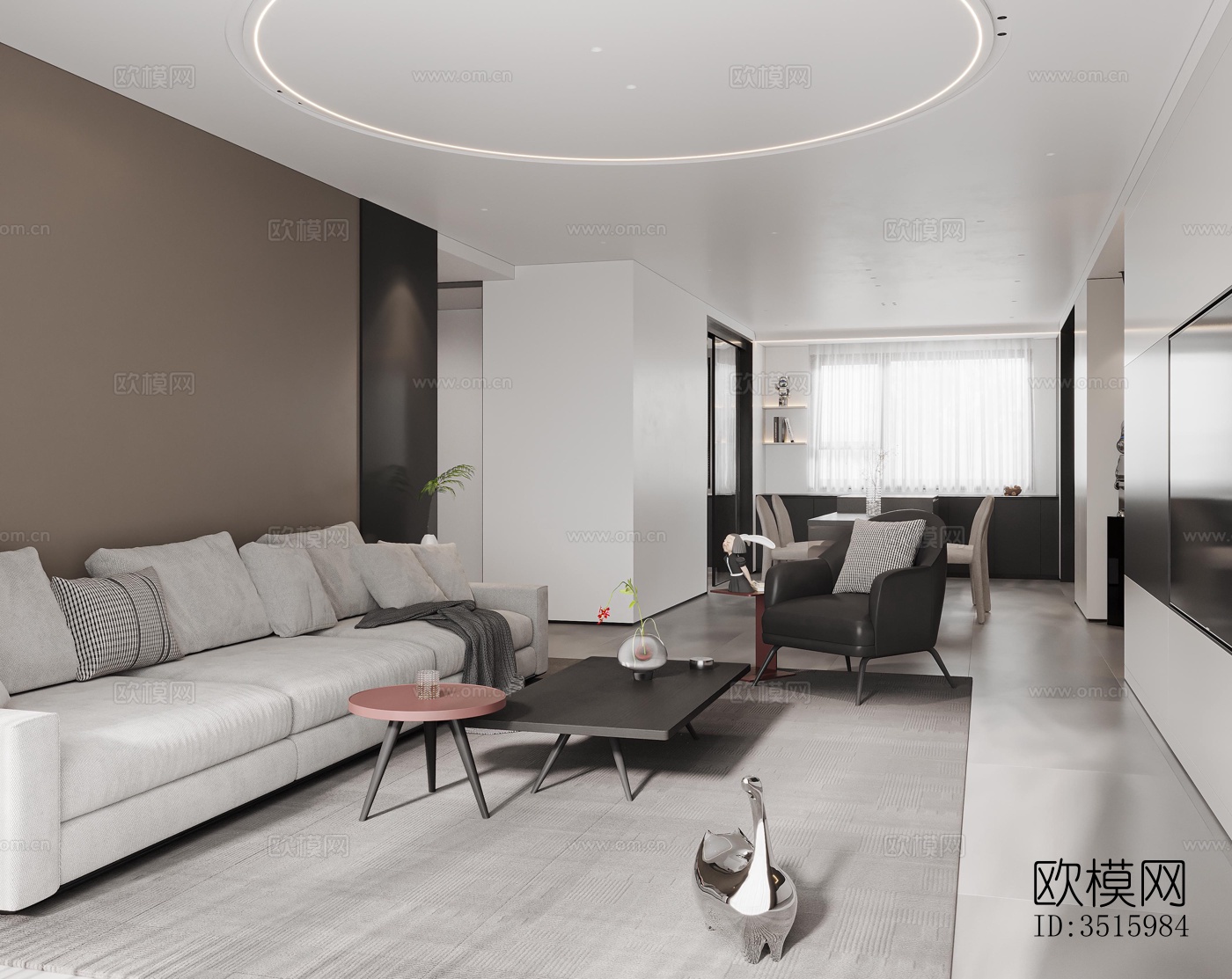 现代平层效果图下载（渲染图7）