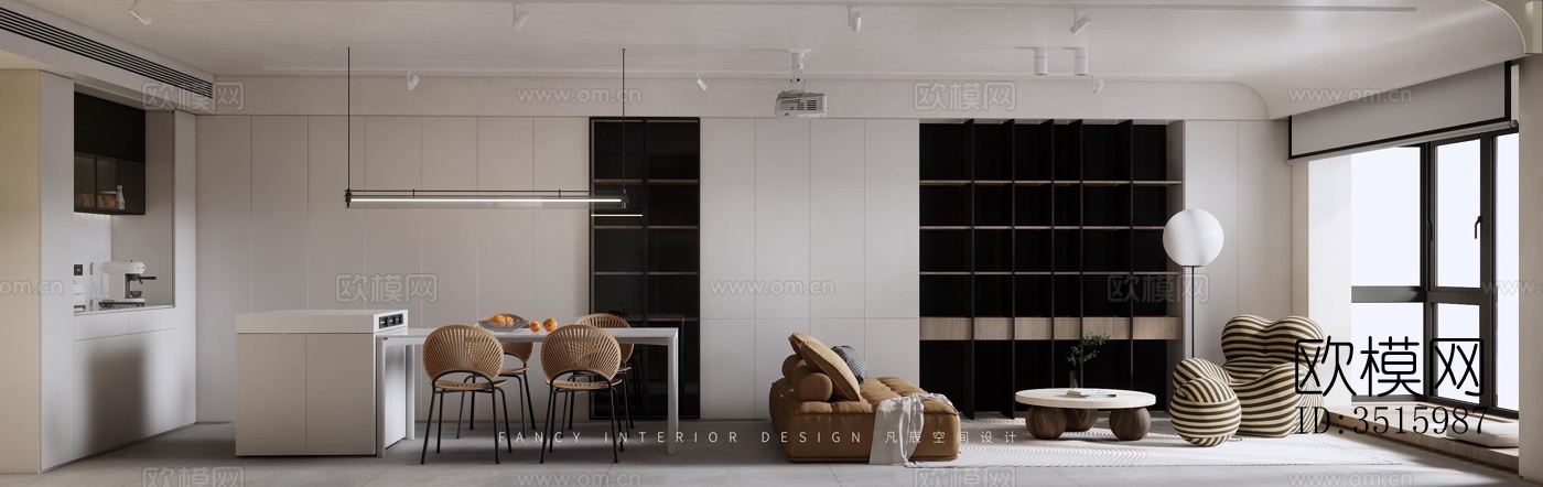 现代平层效果图下载（渲染图10）