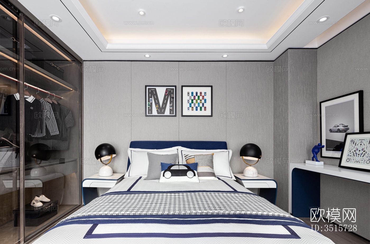 现代平层效果图下载（渲染图2）