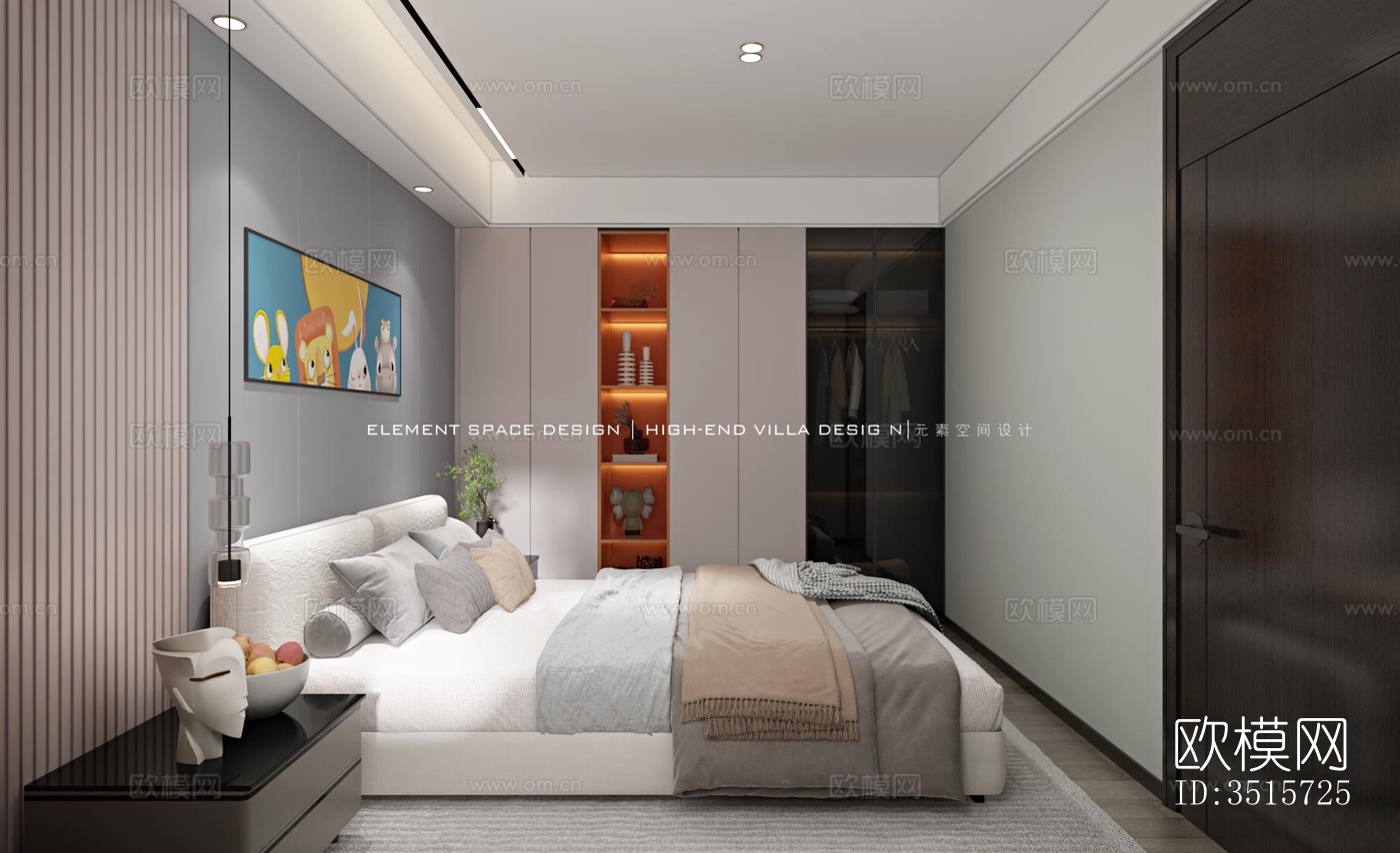 现代平层效果图下载（渲染图3）