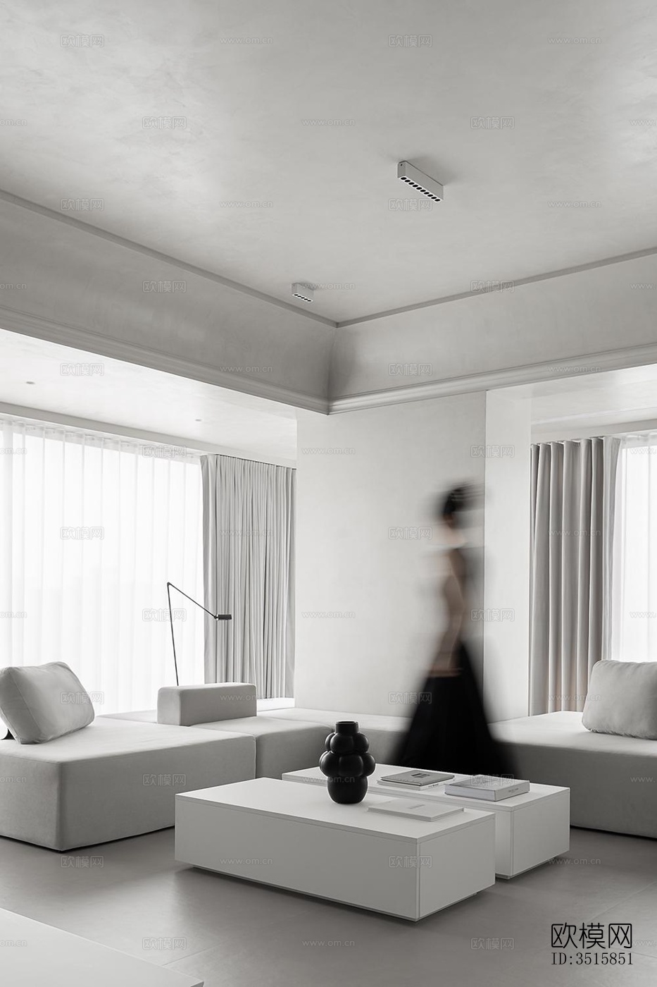 现代平层效果图下载（渲染图1）