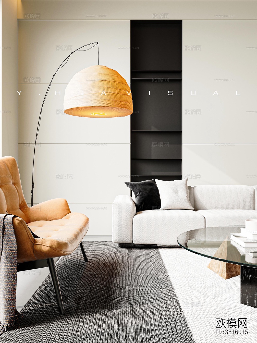 现代平层效果图下载（渲染图7）