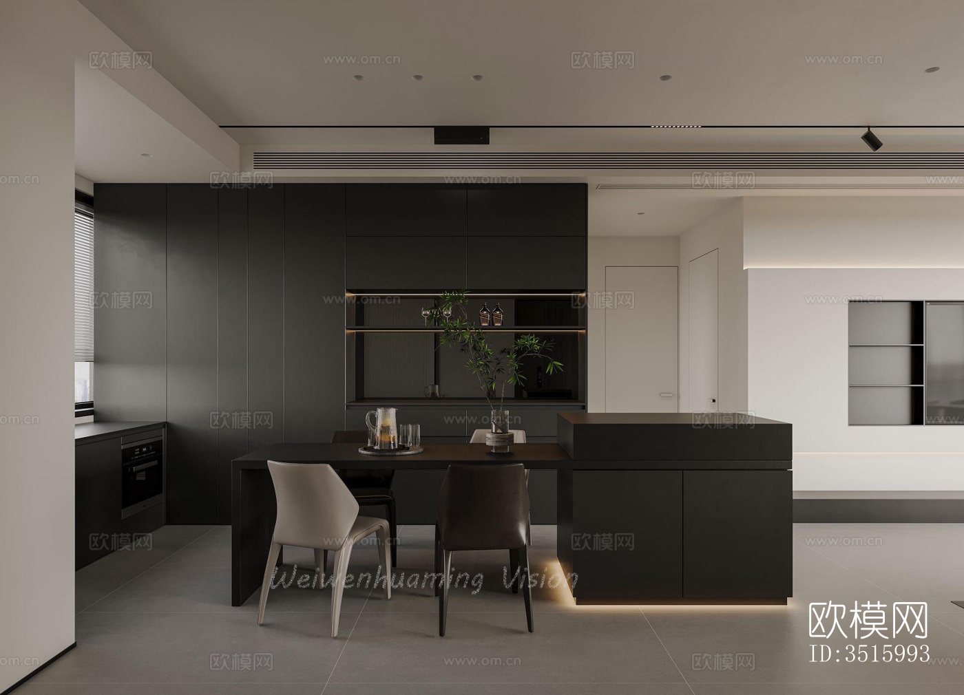 现代平层效果图下载（渲染图4）