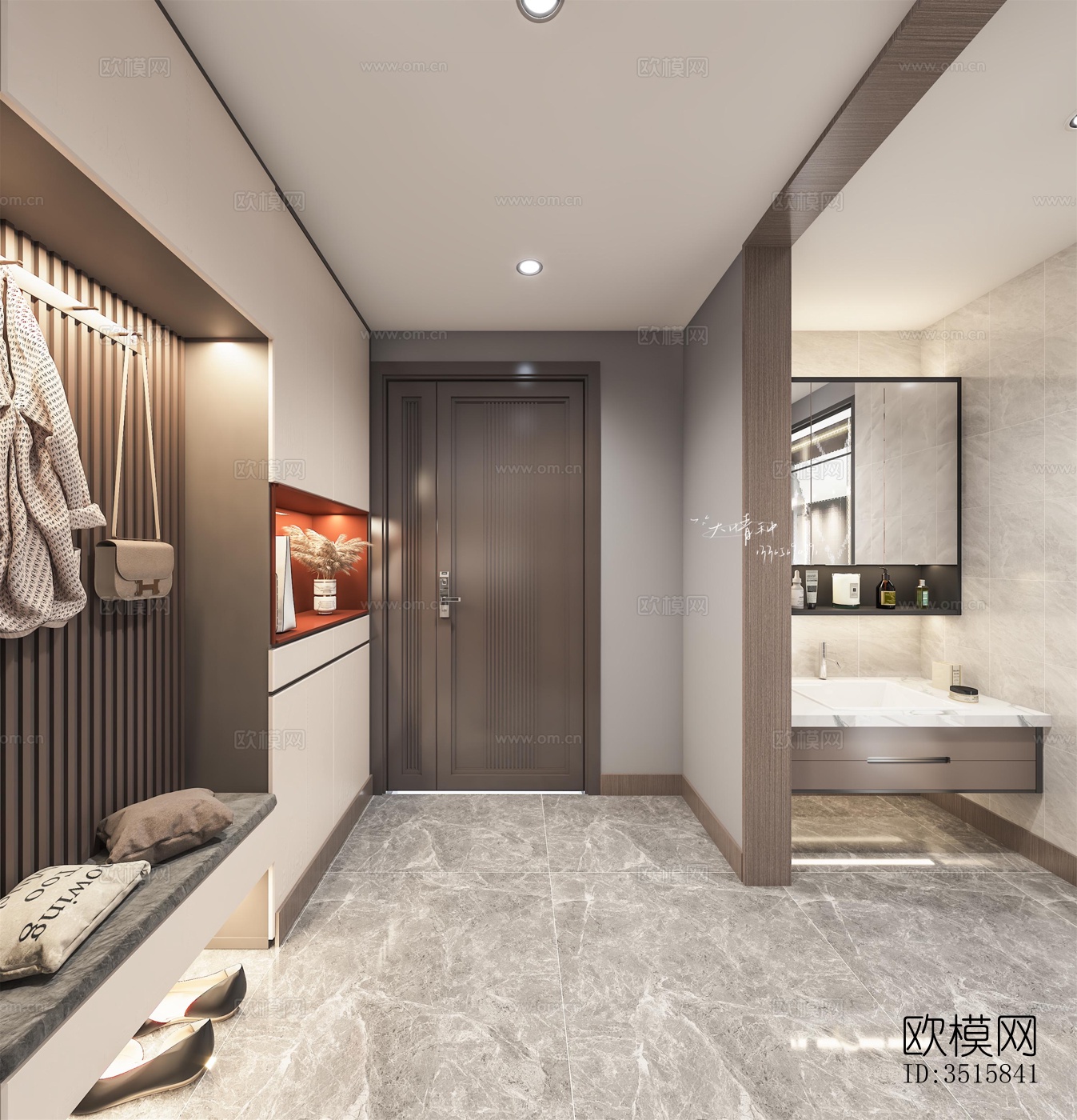 现代平层效果图下载（渲染图7）