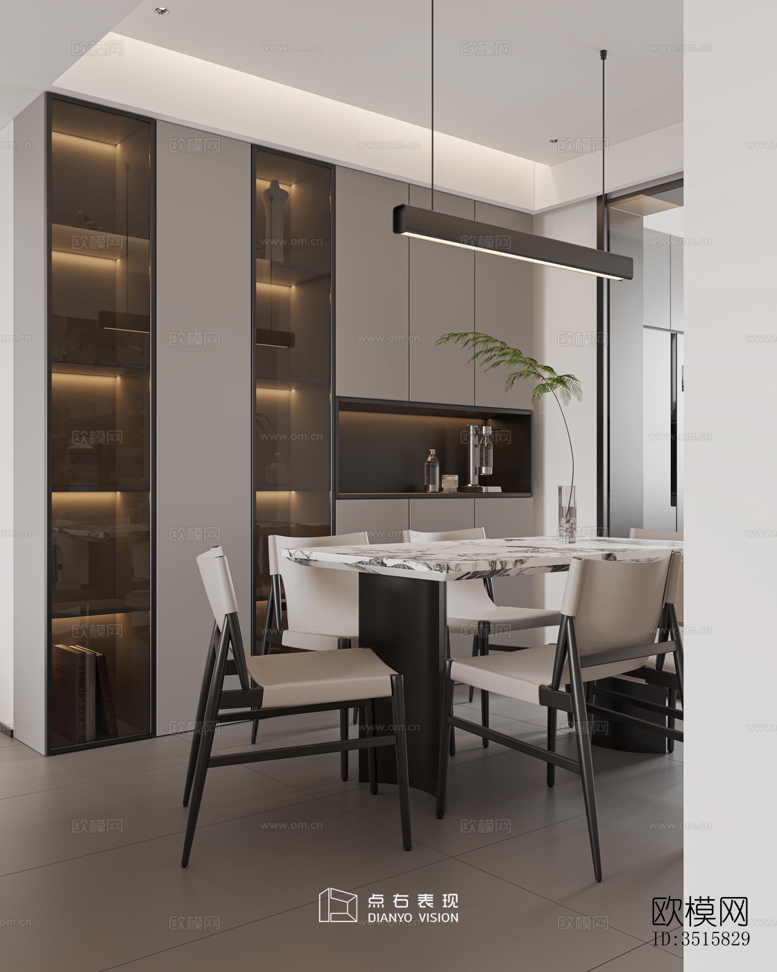 现代平层效果图下载（渲染图4）