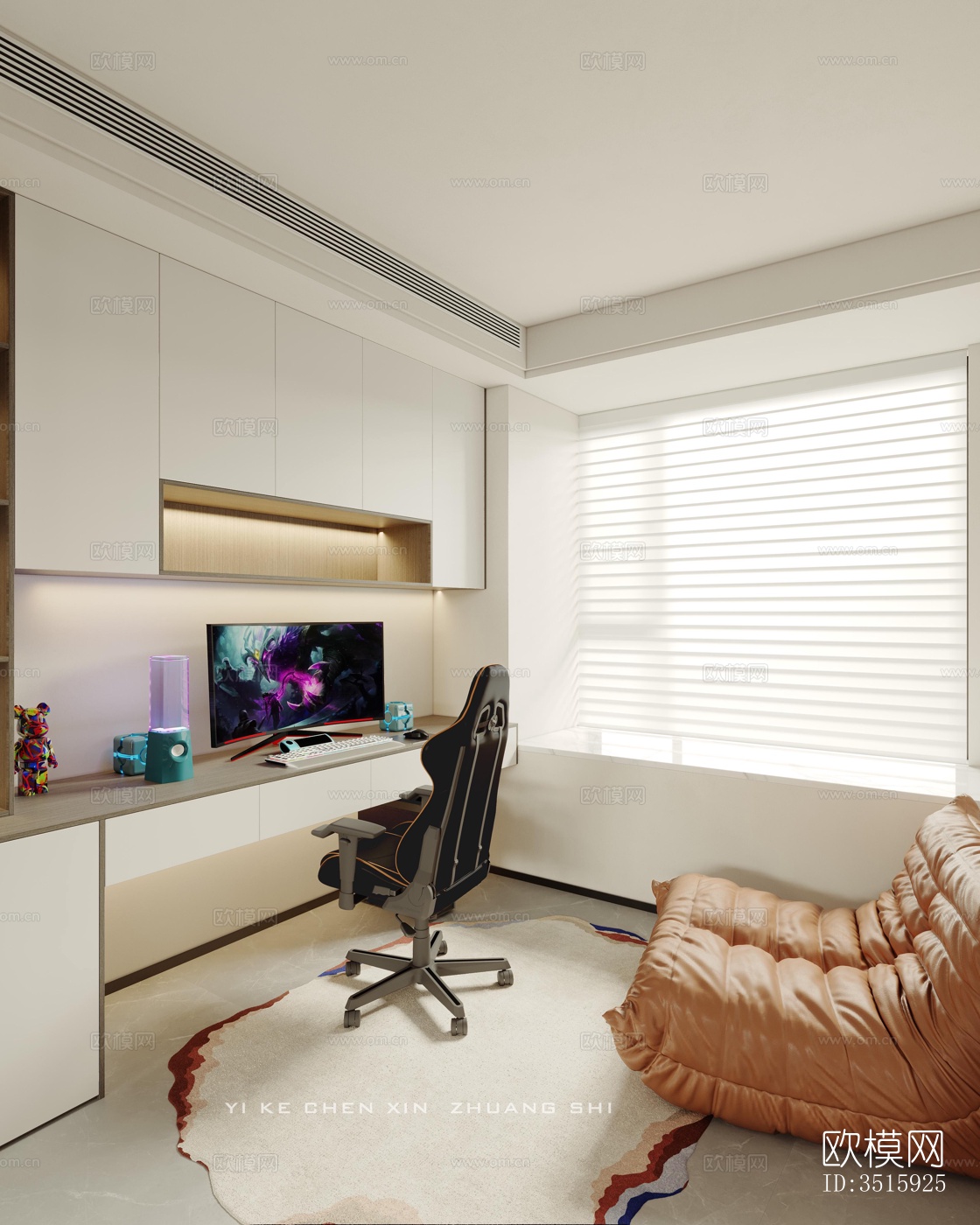 现代平层效果图下载（渲染图9）