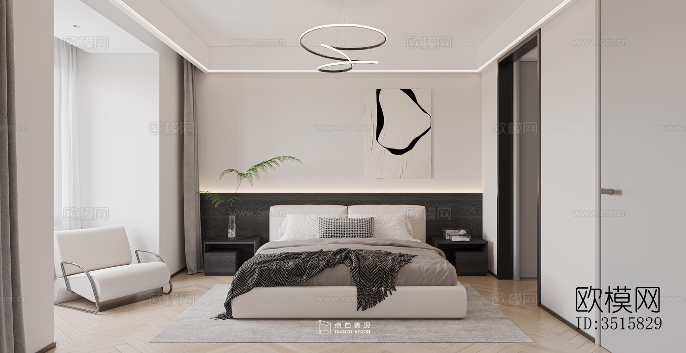 现代平层效果图下载（渲染图10）