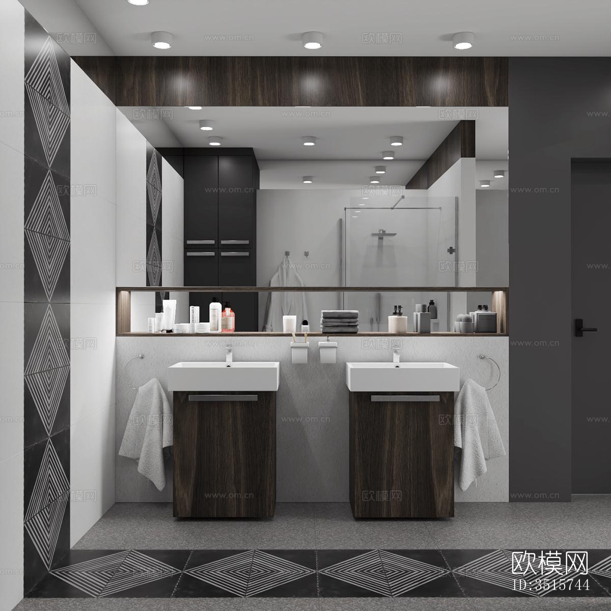 现代平层效果图下载（渲染图7）