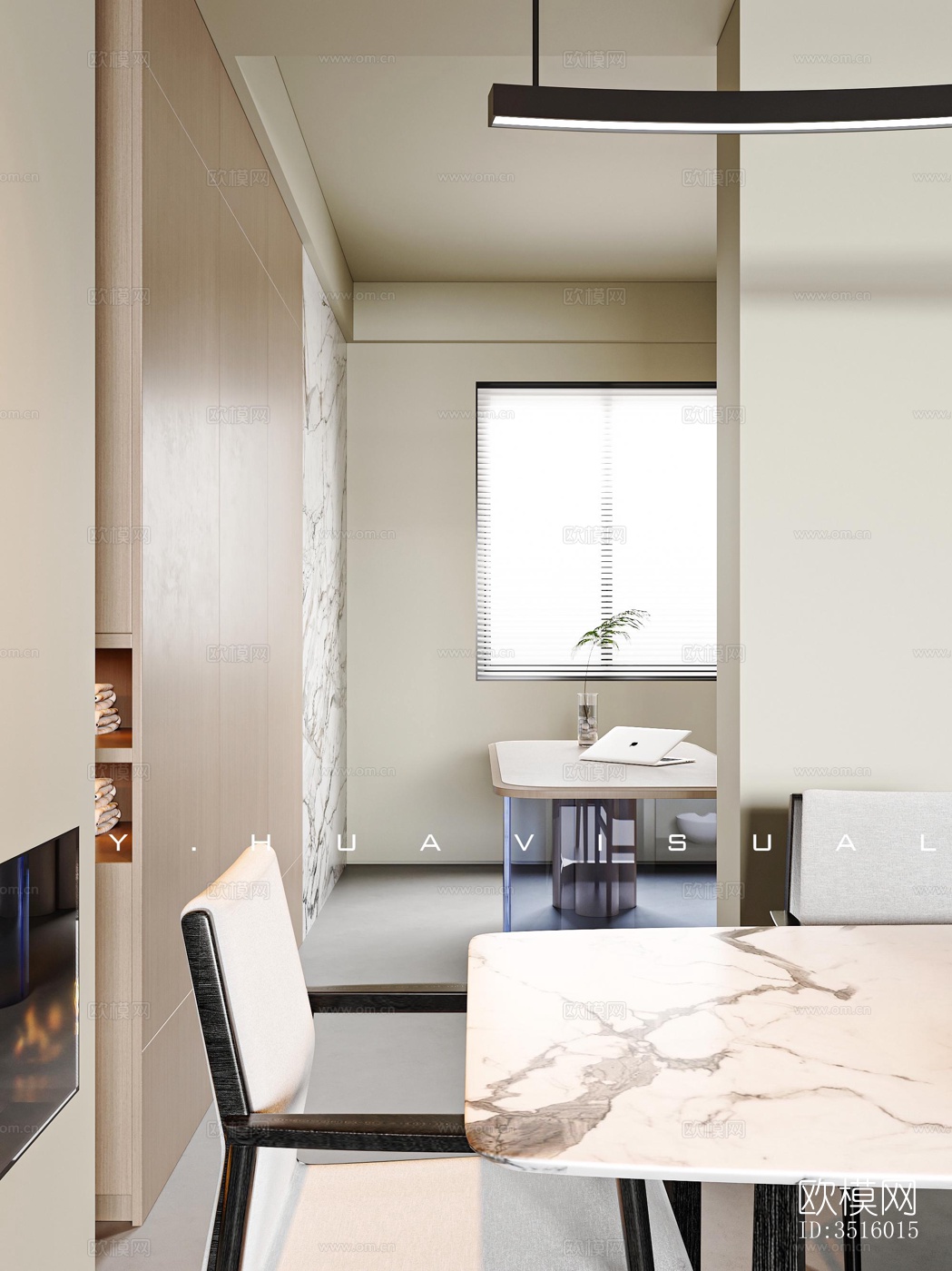 现代平层效果图下载（渲染图10）