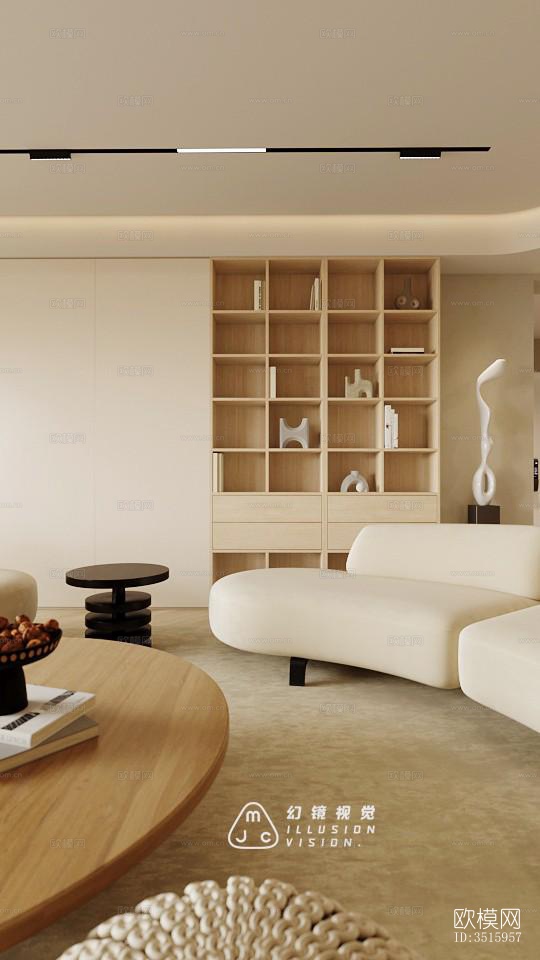 现代平层效果图下载（渲染图6）