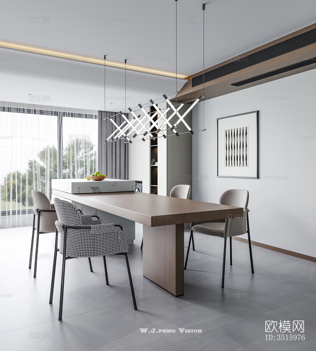 现代平层效果图下载（渲染图10）