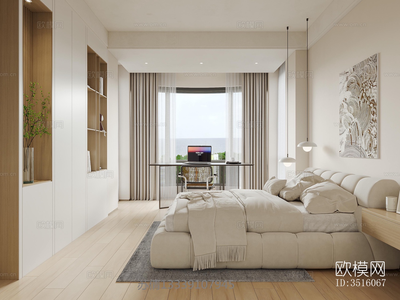 现代平层效果图下载（渲染图8）