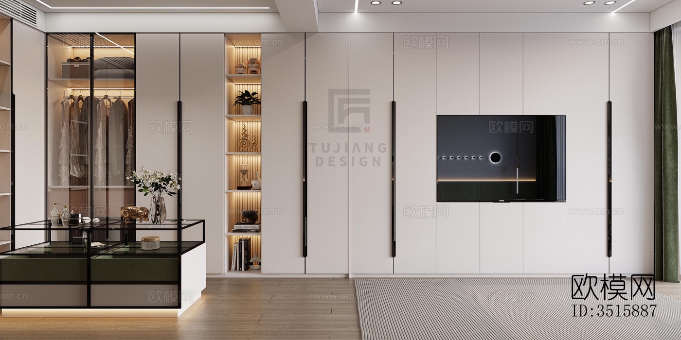 现代平层效果图下载（渲染图1）