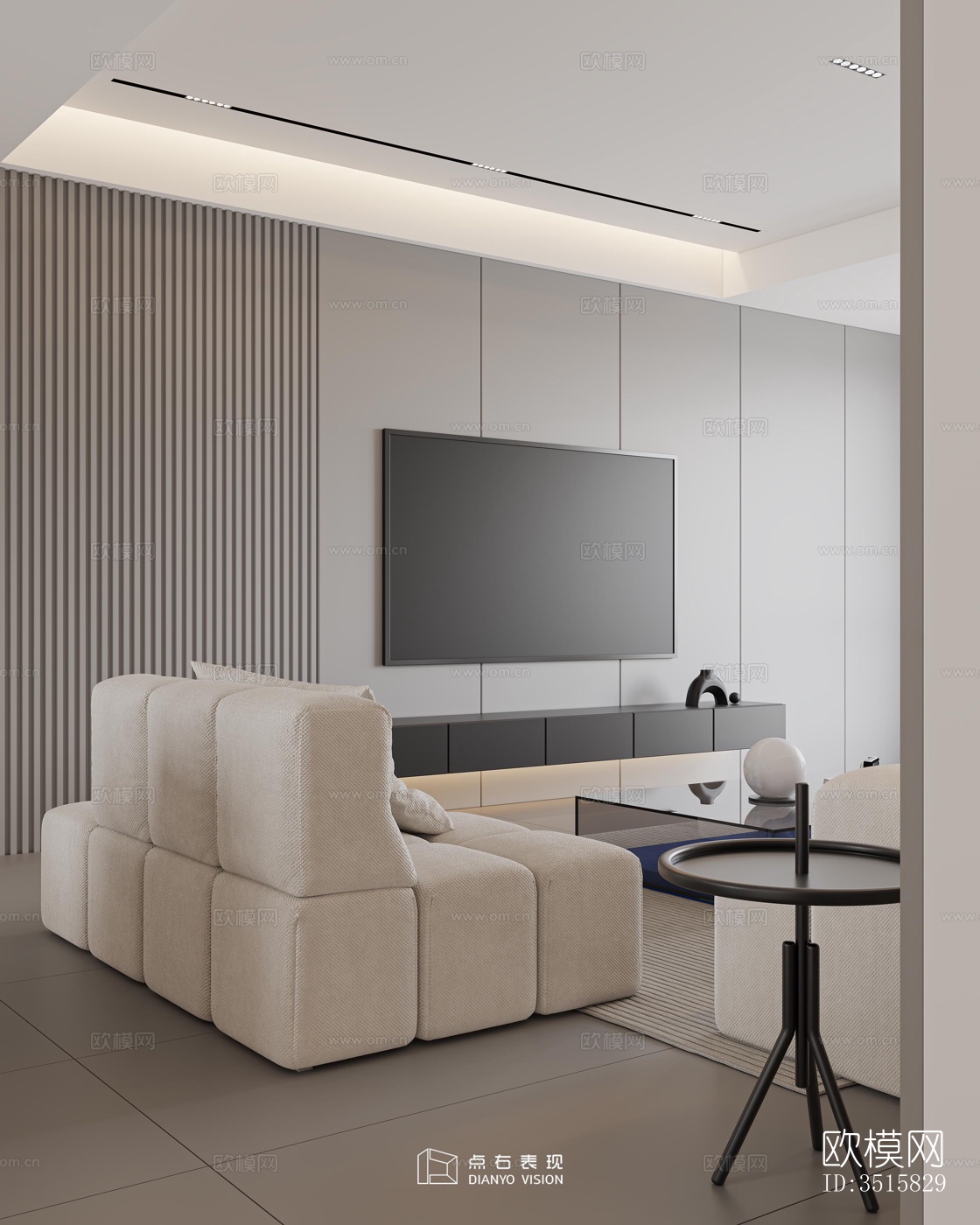 现代平层效果图下载（渲染图6）