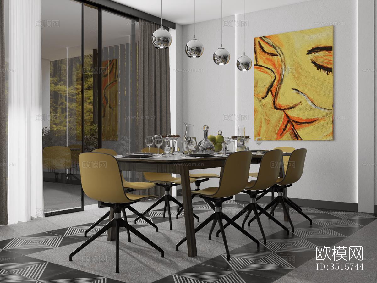 现代平层效果图下载（渲染图1）