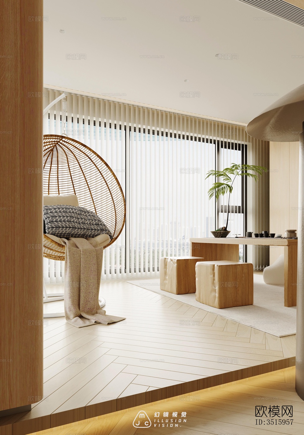 现代平层效果图下载（渲染图3）