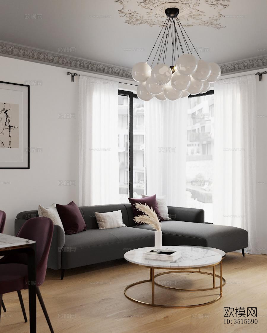 现代平层效果图下载（渲染图16）