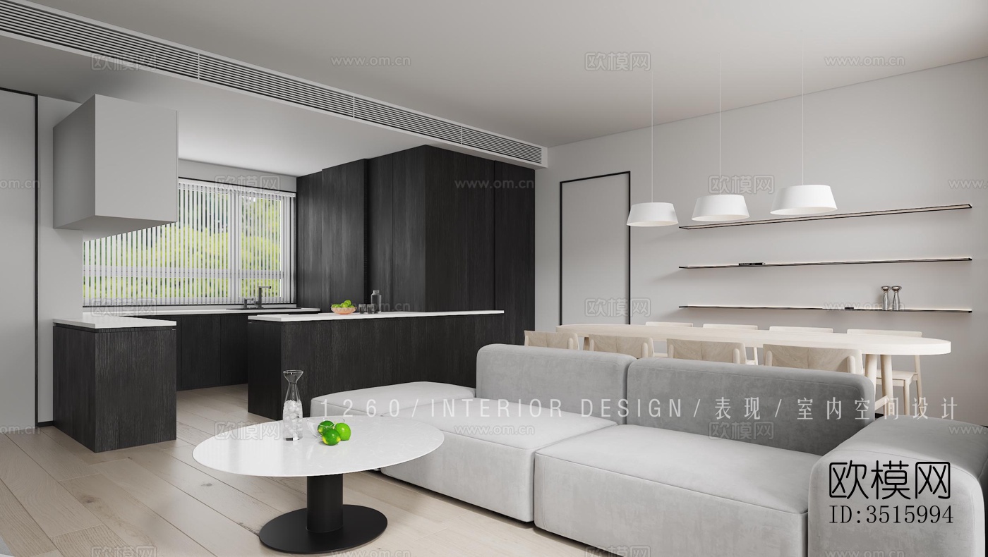 现代平层效果图下载（渲染图5）