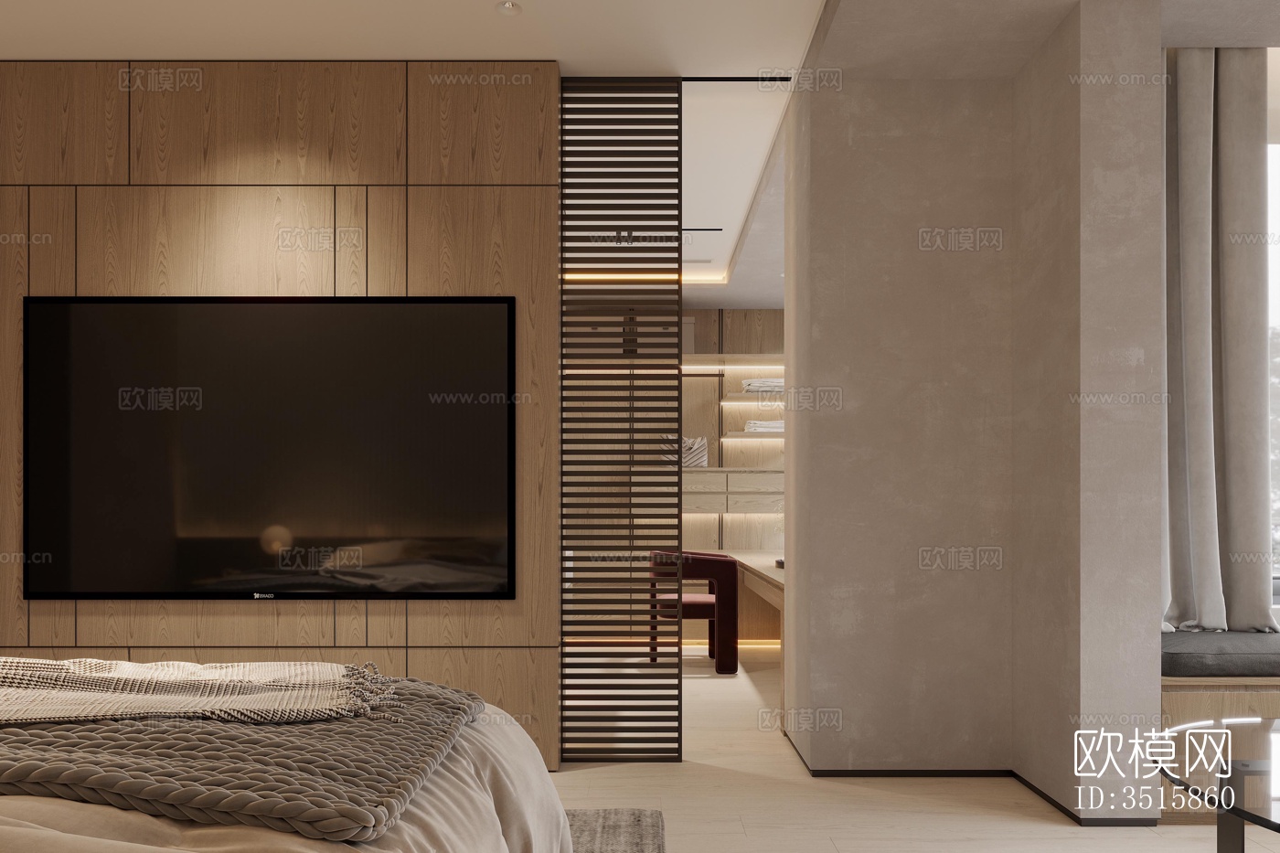 现代平层效果图下载（渲染图1）