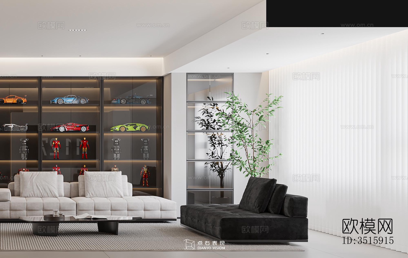 现代平层效果图下载（渲染图3）