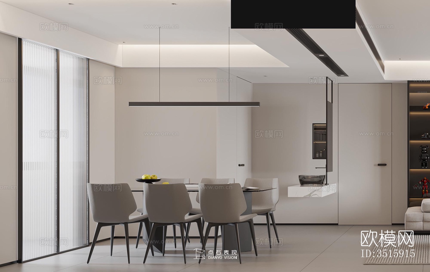 现代平层效果图下载（渲染图2）