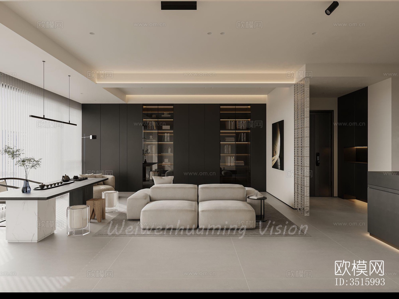 现代平层效果图下载（渲染图6）