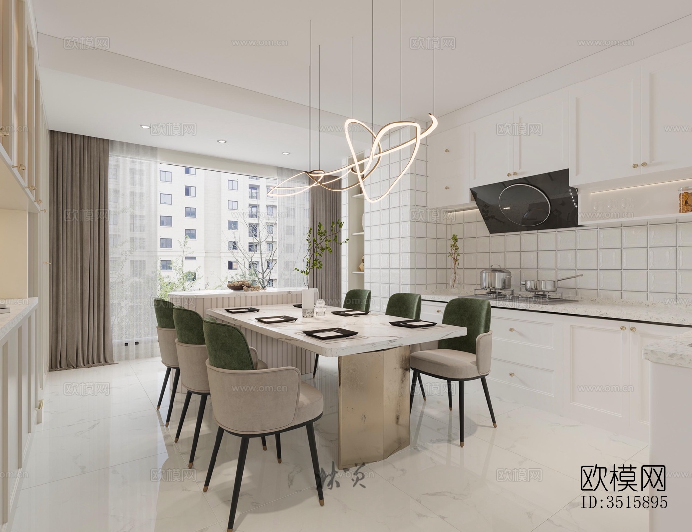 现代平层效果图下载（渲染图3）