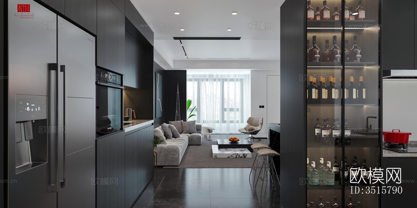 现代平层效果图下载（渲染图4）