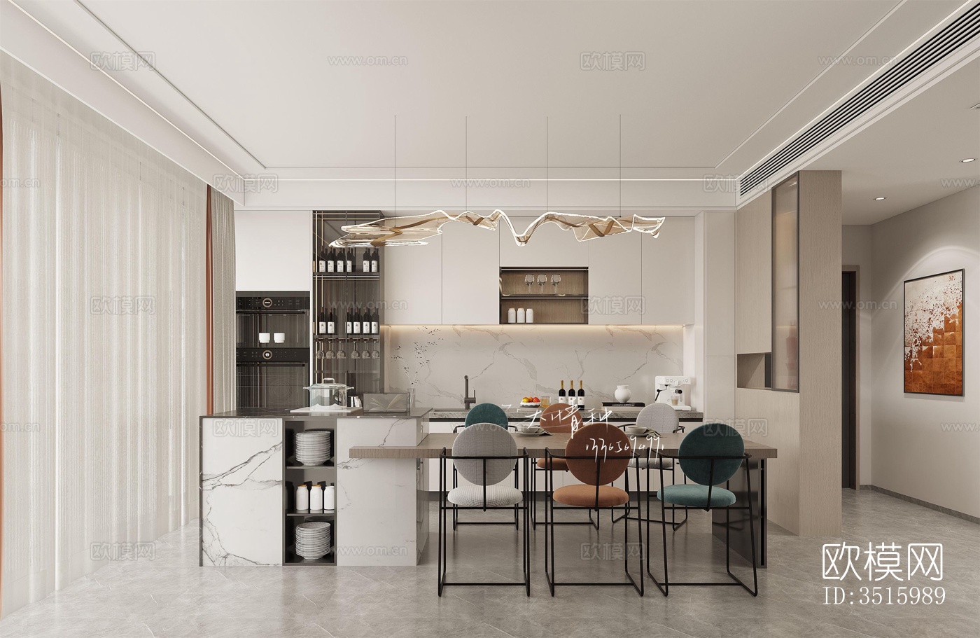 现代平层效果图下载（渲染图5）