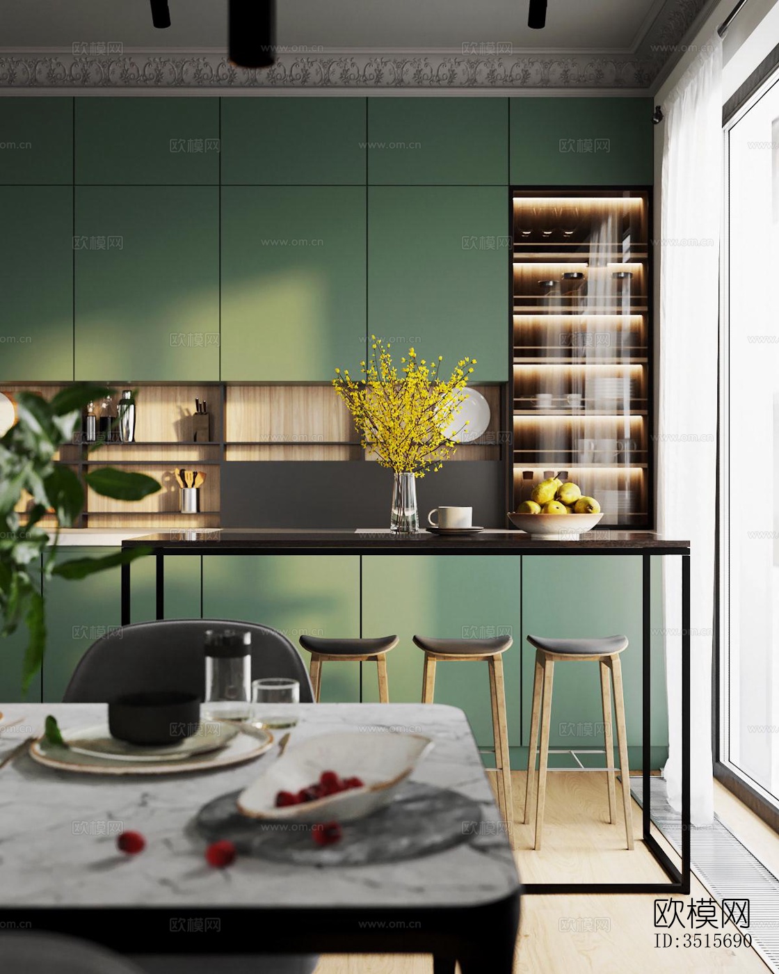 现代平层效果图下载（渲染图1）