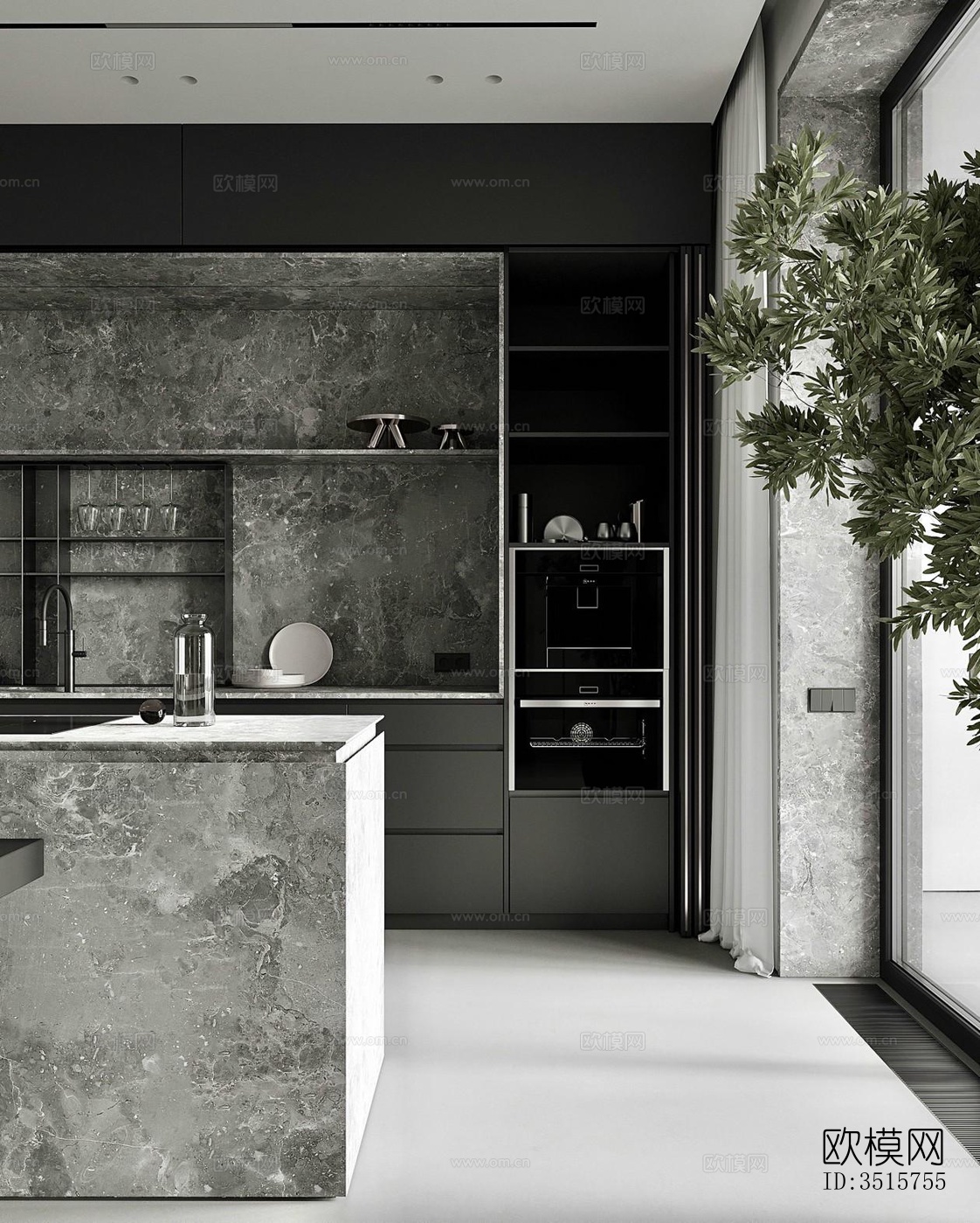 现代平层效果图下载（渲染图4）