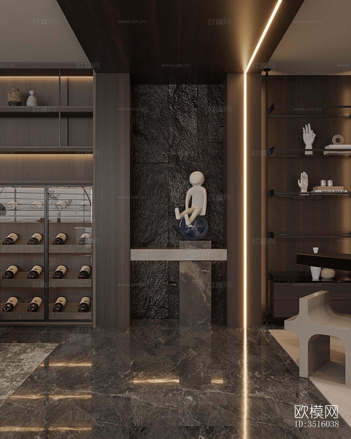 现代平层效果图下载（渲染图7）