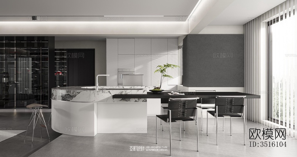 现代平层效果图下载(渲染图5)