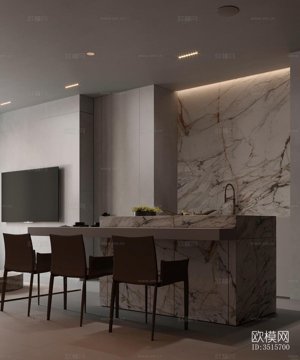 现代平层效果图下载（渲染图4）