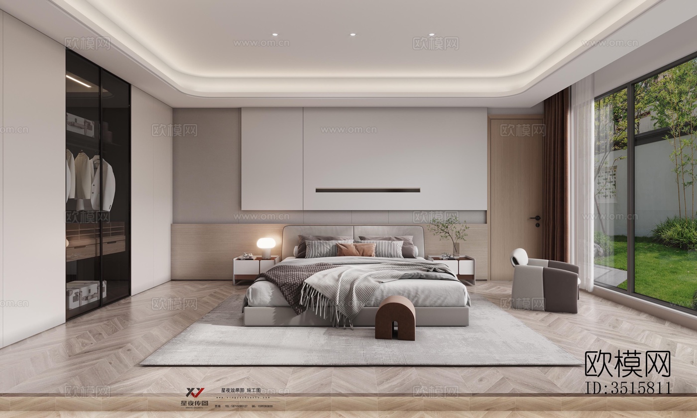 现代平层效果图下载（渲染图7）