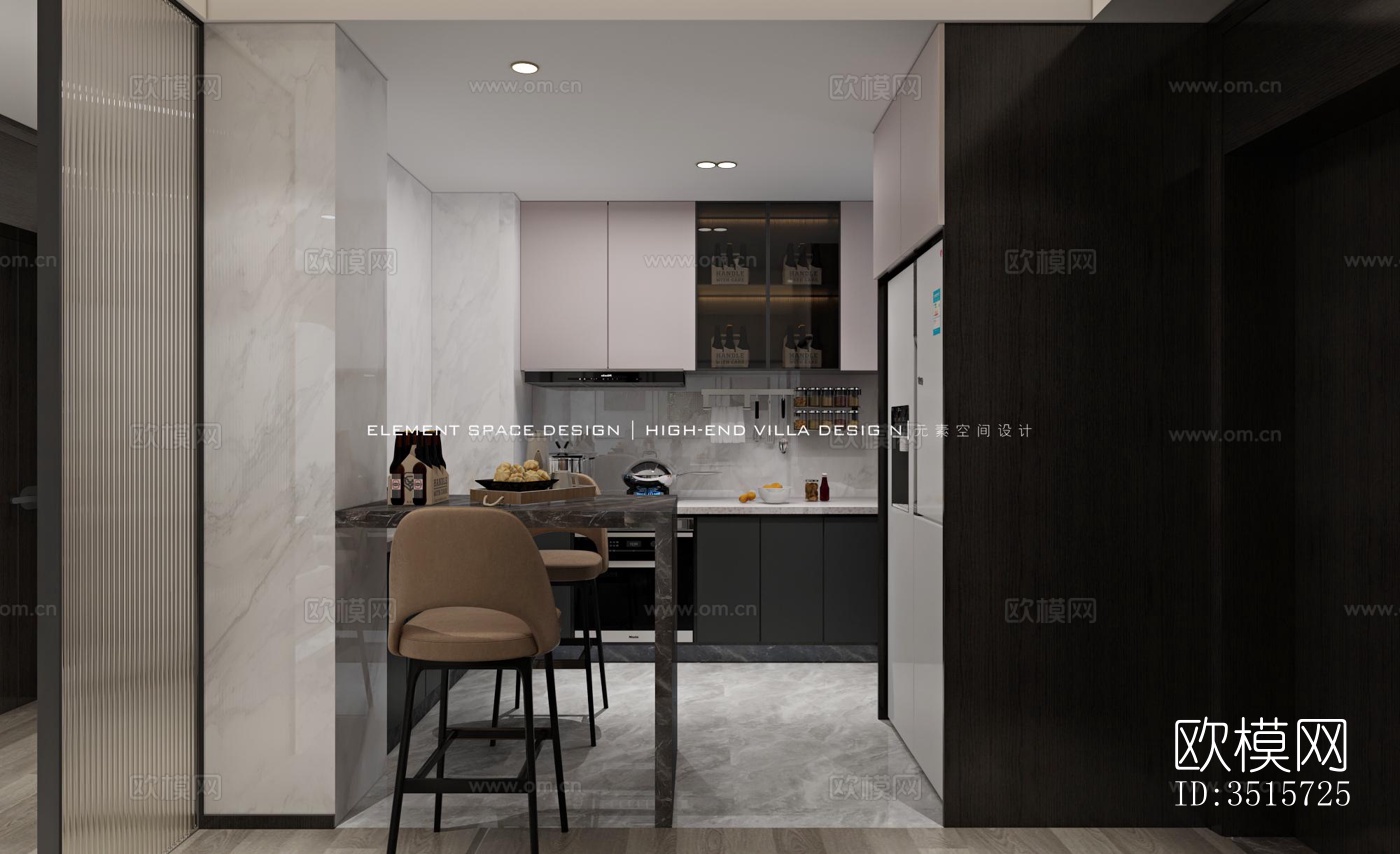 现代平层效果图下载（渲染图17）