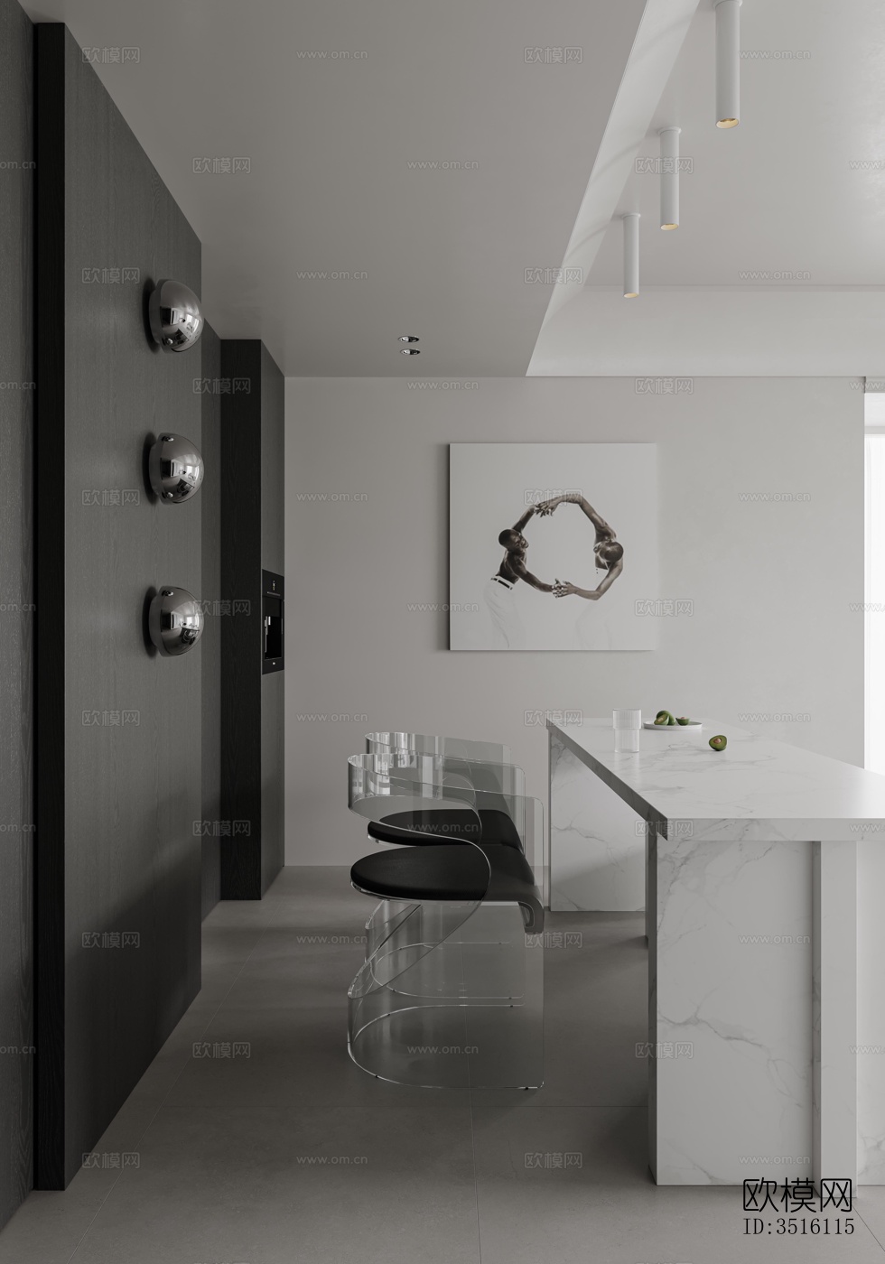 现代平层效果图下载（渲染图5）