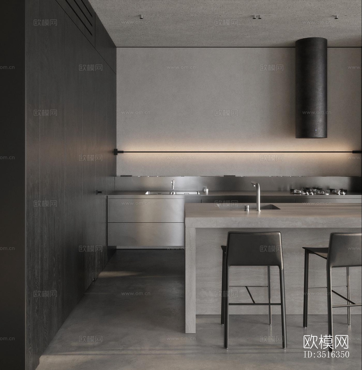 现代平层效果图下载（渲染图4）