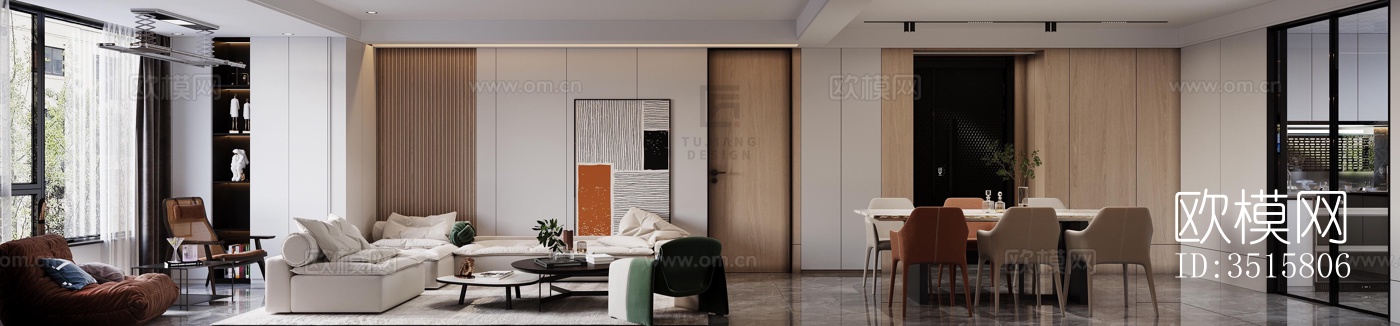 现代平层效果图下载（渲染图6）